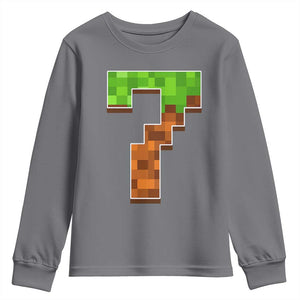 Number 7 Youth Sweatshirt Game Matching 67 Meme Costume 7th Birthday 7 Years TS10 Charcoal Print Your Wear