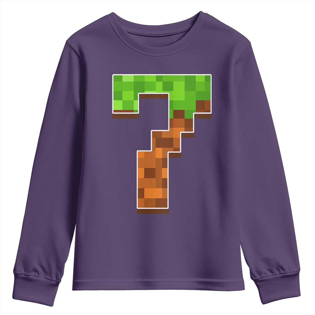 Number 7 Youth Sweatshirt Game Matching 67 Meme Costume 7th Birthday 7 Years TS10 Purple Print Your Wear