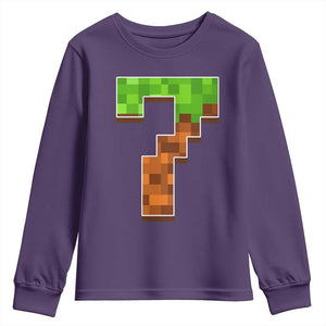 Number 7 Youth Sweatshirt Game Matching 67 Meme Costume 7th Birthday 7 Years TS10 Purple Print Your Wear