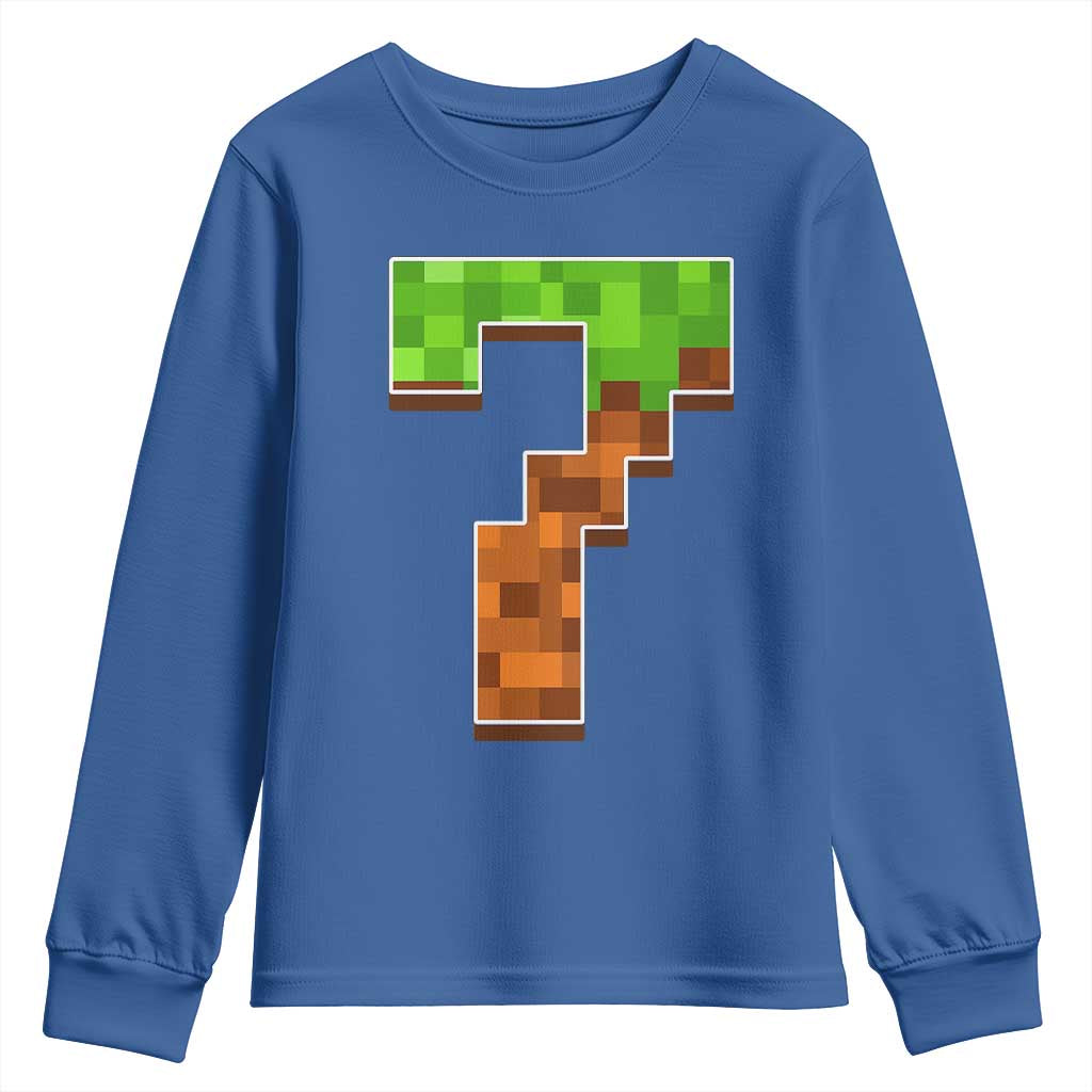 Number 7 Youth Sweatshirt Game Matching 67 Meme Costume 7th Birthday 7 Years TS10 Royal Blue Print Your Wear