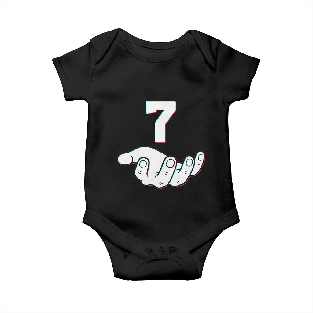 Number 7 Baby Onesie Matching 67 Meme Costume 7th Birthday 7 Years TS10 Black Print Your Wear