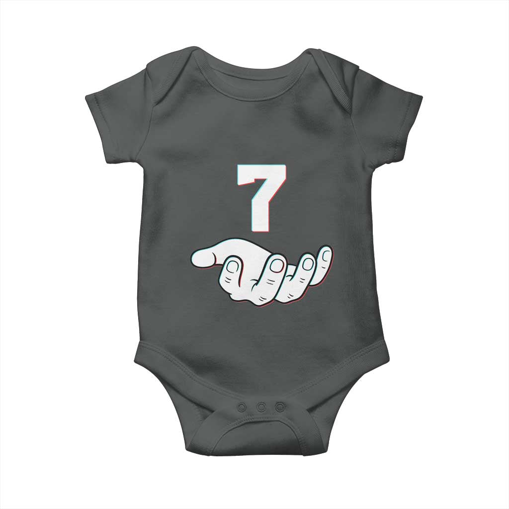 Number 7 Baby Onesie Matching 67 Meme Costume 7th Birthday 7 Years TS10 Dark Heather Print Your Wear