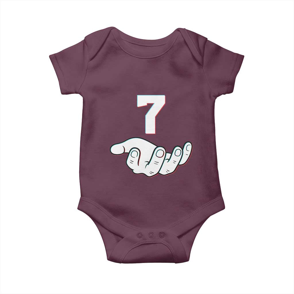Number 7 Baby Onesie Matching 67 Meme Costume 7th Birthday 7 Years TS10 Maroon Print Your Wear