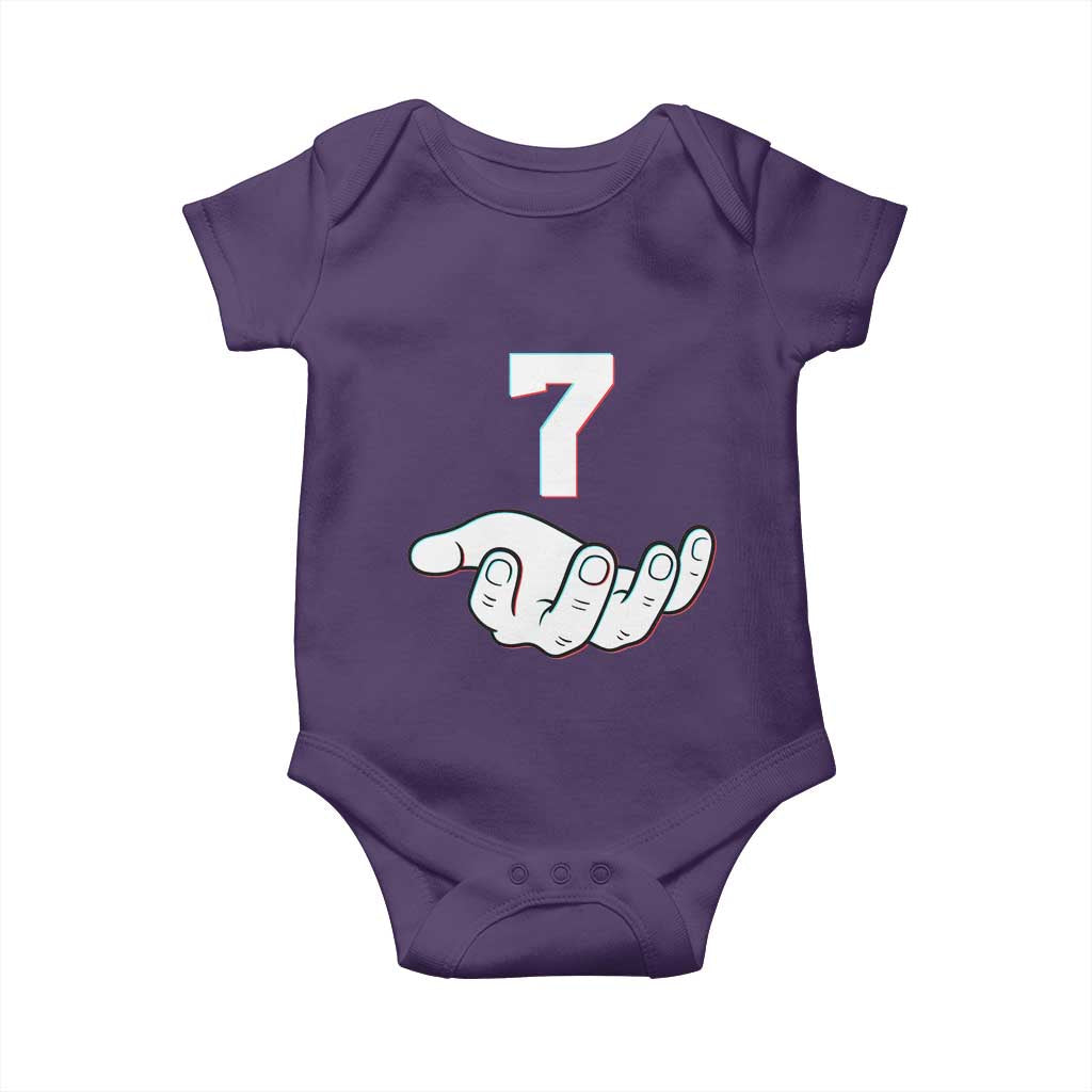 Number 7 Baby Onesie Matching 67 Meme Costume 7th Birthday 7 Years TS10 Purple Print Your Wear