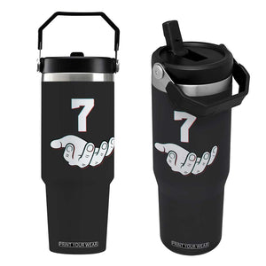 Number 7 Flip Straw Tumbler Matching 67 Meme Costume 7th Birthday 7 Years TS10 One Size: 30 oz Black Print Your Wear