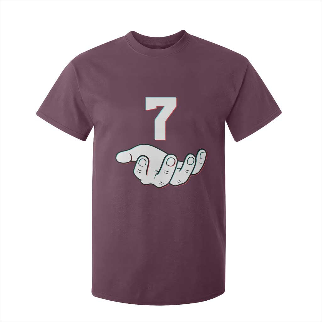 Number 7 T Shirt For Kid Matching 67 Meme Costume 7th Birthday 7 Years TS10 Maroon Print Your Wear
