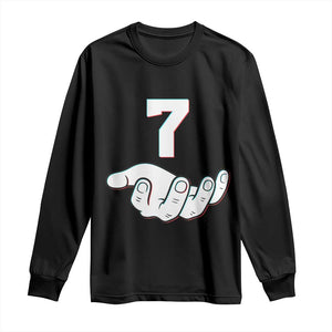 Number 7 Long Sleeve Shirt Matching 67 Meme Costume 7th Birthday 7 Years TS10 Black Print Your Wear