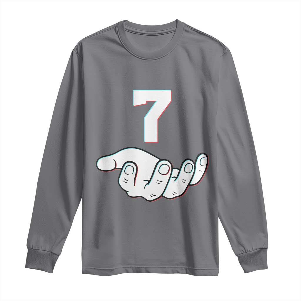 Number 7 Long Sleeve Shirt Matching 67 Meme Costume 7th Birthday 7 Years TS10 Charcoal Print Your Wear