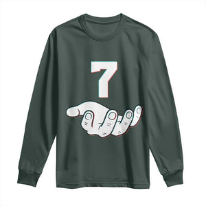 Number 7 Long Sleeve Shirt Matching 67 Meme Costume 7th Birthday 7 Years TS10 Dark Forest Green Print Your Wear