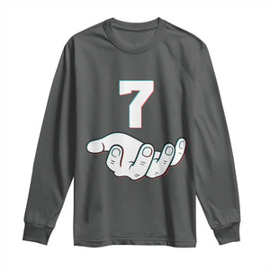 Number 7 Long Sleeve Shirt Matching 67 Meme Costume 7th Birthday 7 Years TS10 Dark Heather Print Your Wear