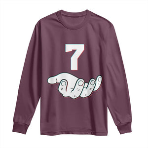Number 7 Long Sleeve Shirt Matching 67 Meme Costume 7th Birthday 7 Years TS10 Maroon Print Your Wear
