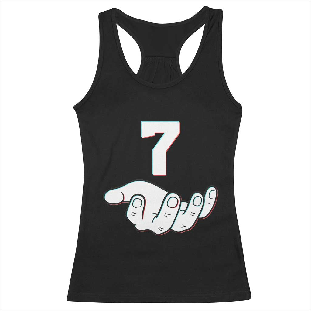 Number 7 Racerback Tank Top Matching 67 Meme Costume 7th Birthday 7 Years TS10 Black Print Your Wear