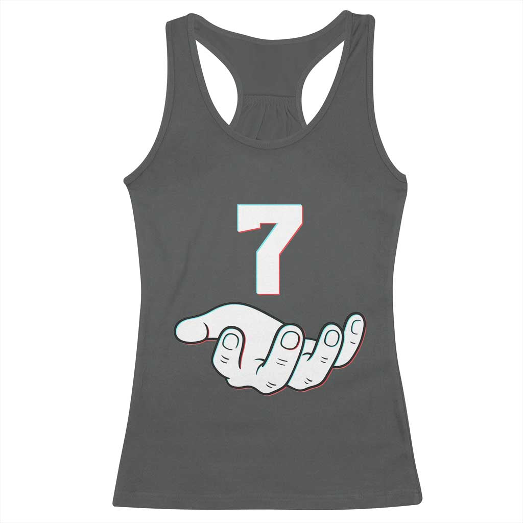 Number 7 Racerback Tank Top Matching 67 Meme Costume 7th Birthday 7 Years TS10 Dark Heather Print Your Wear