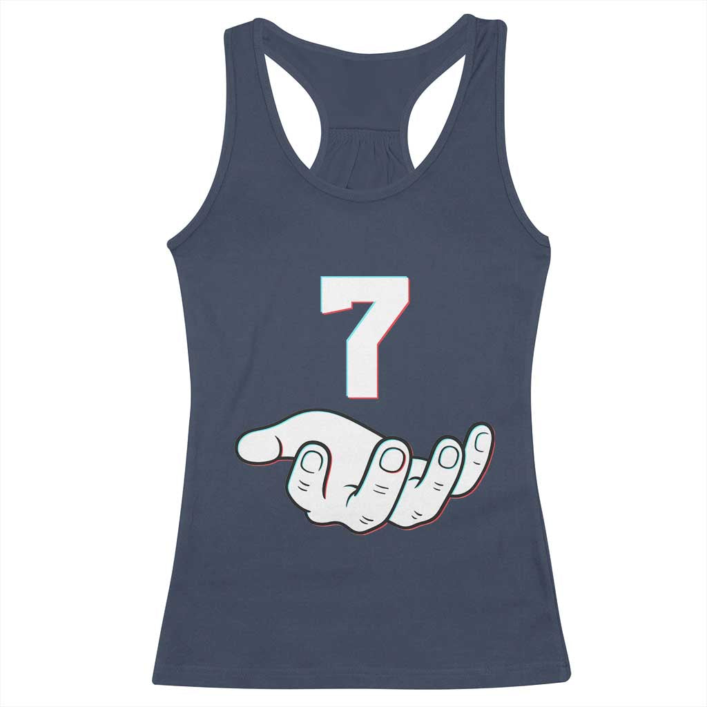Number 7 Racerback Tank Top Matching 67 Meme Costume 7th Birthday 7 Years TS10 Navy Print Your Wear