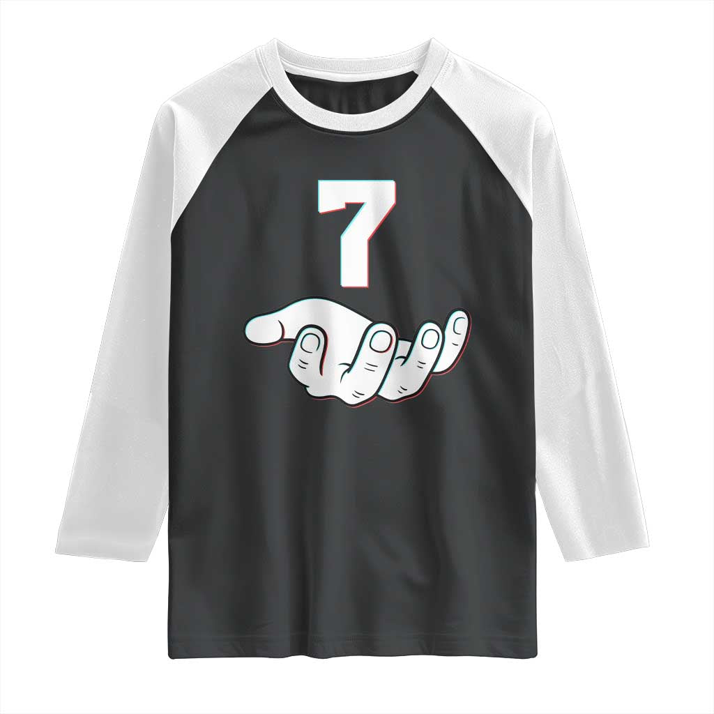 Number 7 Raglan Shirt Matching 67 Meme Costume 7th Birthday 7 Years TS10 Black White Print Your Wear