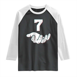 Number 7 Raglan Shirt Matching 67 Meme Costume 7th Birthday 7 Years TS10 Black White Print Your Wear