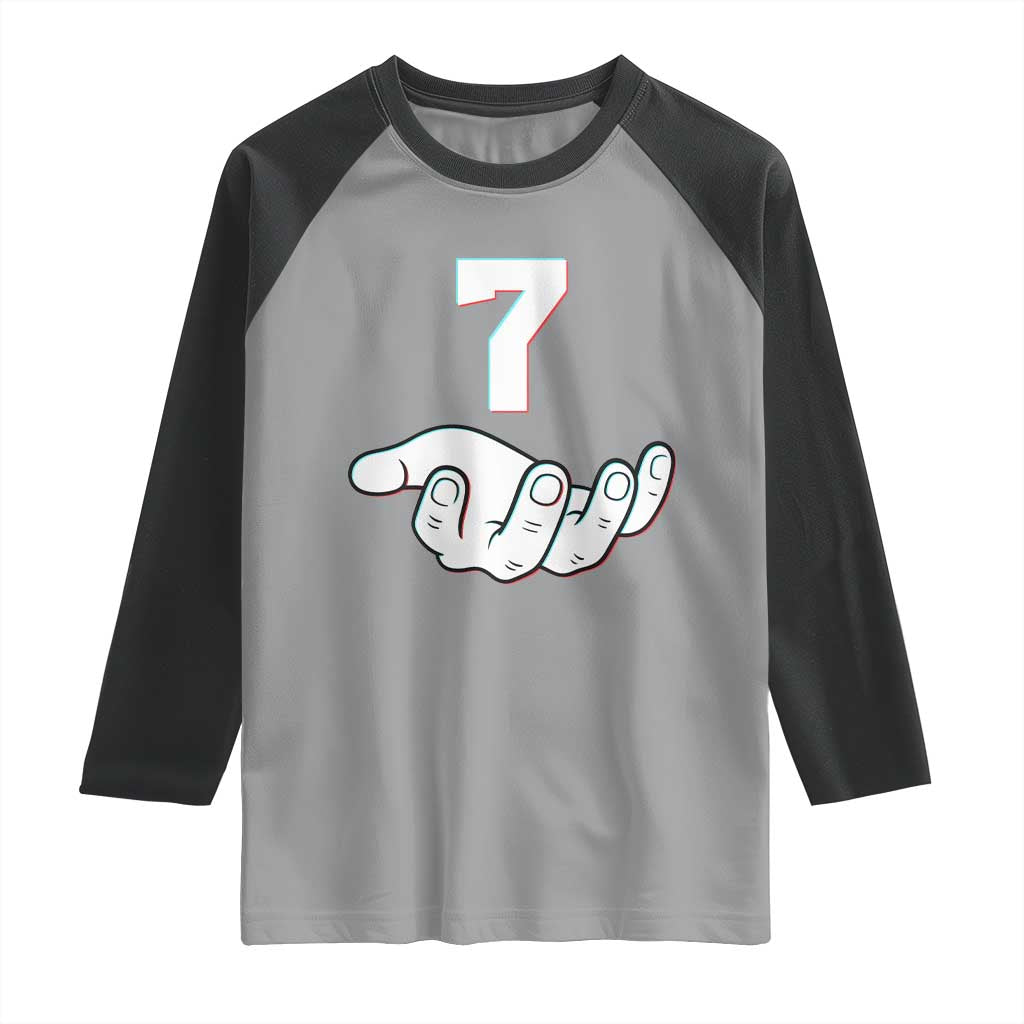 Number 7 Raglan Shirt Matching 67 Meme Costume 7th Birthday 7 Years TS10 Sport Gray Black Print Your Wear