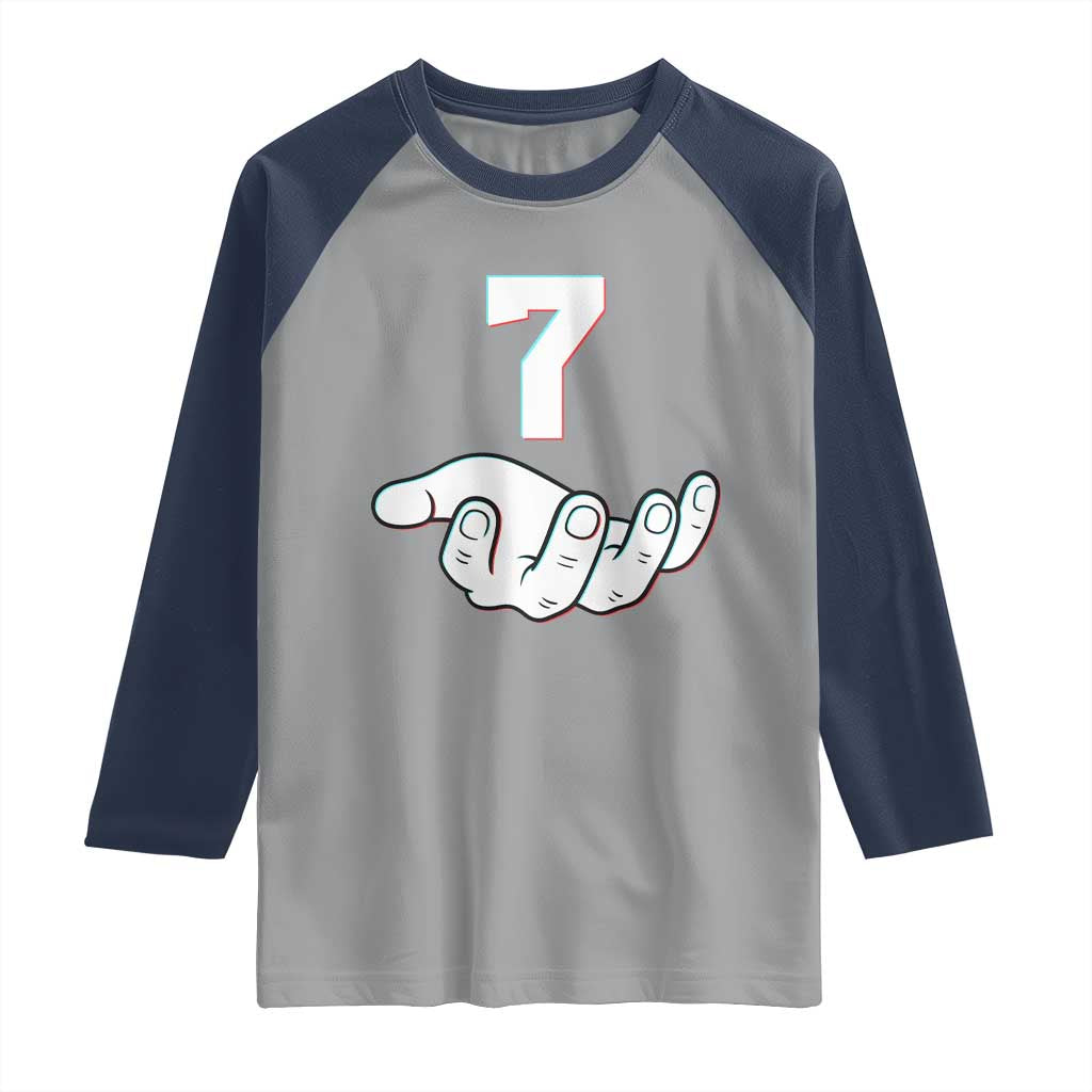 Number 7 Raglan Shirt Matching 67 Meme Costume 7th Birthday 7 Years TS10 Sport Gray Navy Print Your Wear