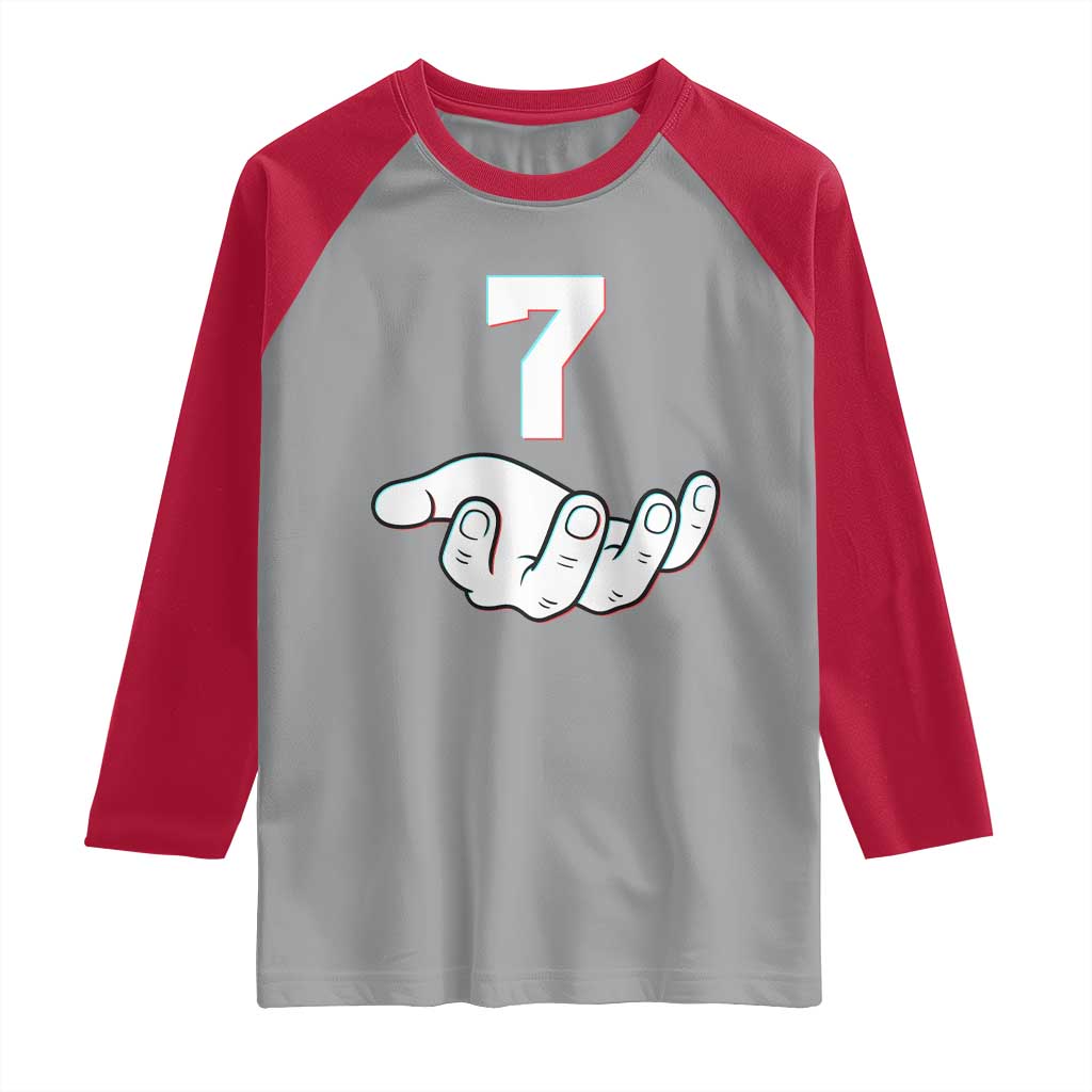 Number 7 Raglan Shirt Matching 67 Meme Costume 7th Birthday 7 Years TS10 Sport Gray Red Print Your Wear
