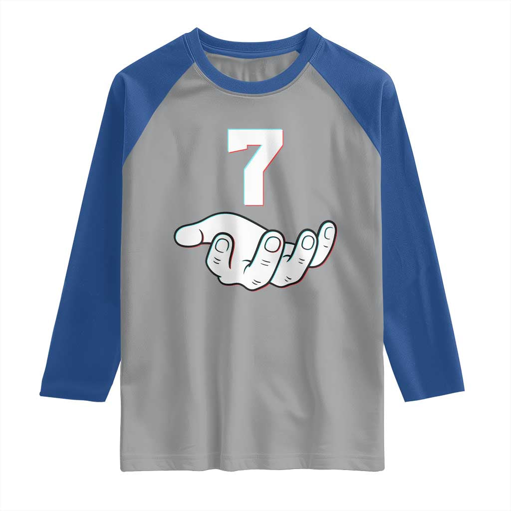 Number 7 Raglan Shirt Matching 67 Meme Costume 7th Birthday 7 Years TS10 Sport Gray Royal Print Your Wear