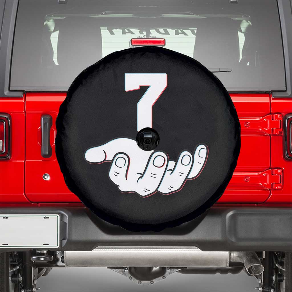Number 7 Spare Tire Cover Matching 67 Meme Costume 7th Birthday 7 Years TS10 Black Print Your Wear
