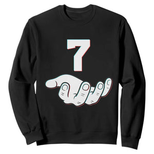 Number 7 Sweatshirt Matching 67 Meme Costume 7th Birthday 7 Years TS10 Black Print Your Wear