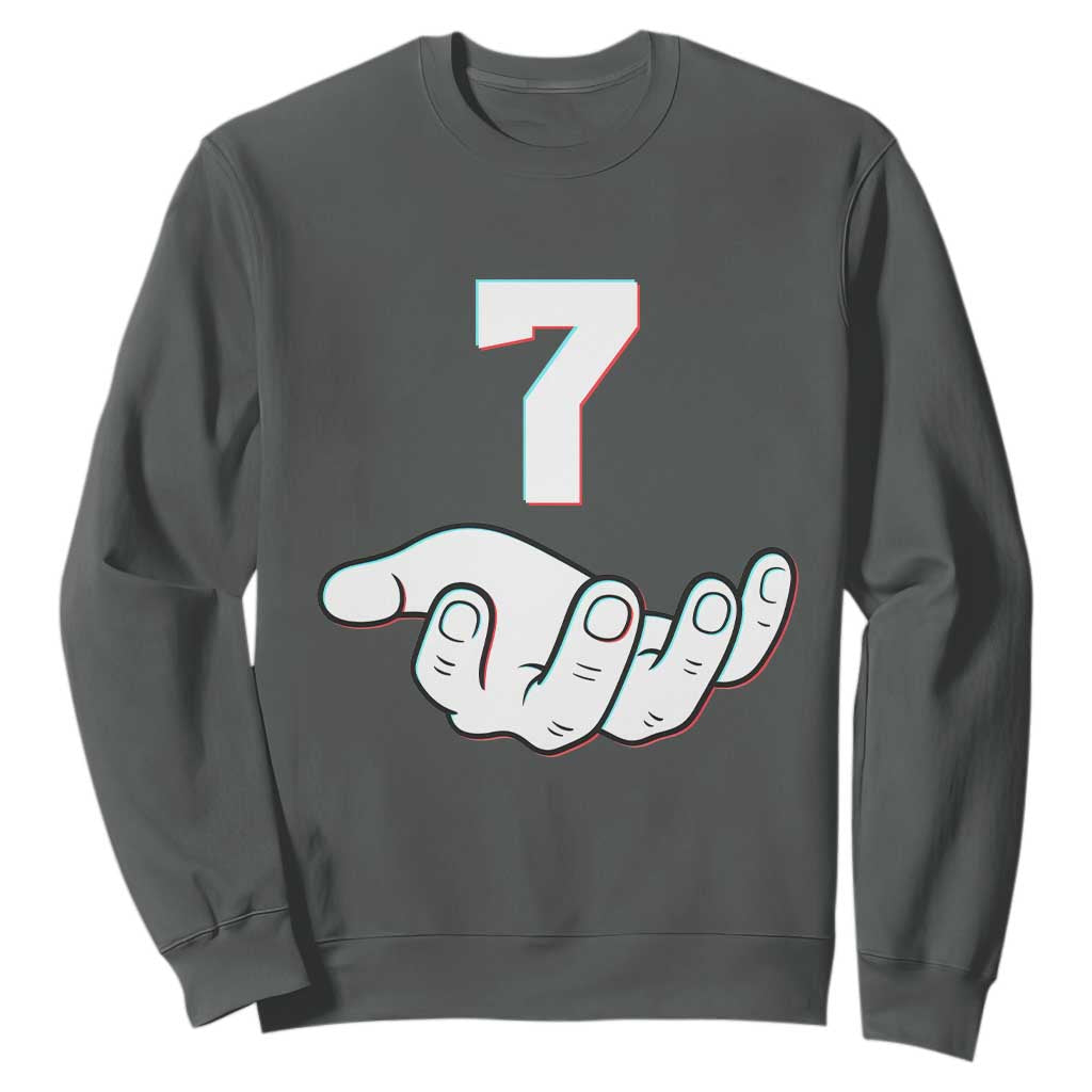 Number 7 Sweatshirt Matching 67 Meme Costume 7th Birthday 7 Years TS10 Dark Heather Print Your Wear