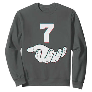 Number 7 Sweatshirt Matching 67 Meme Costume 7th Birthday 7 Years TS10 Dark Heather Print Your Wear