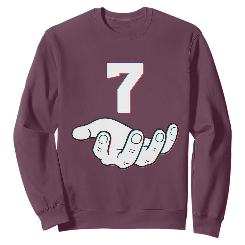 Number 7 Sweatshirt Matching 67 Meme Costume 7th Birthday 7 Years TS10 Maroon Print Your Wear
