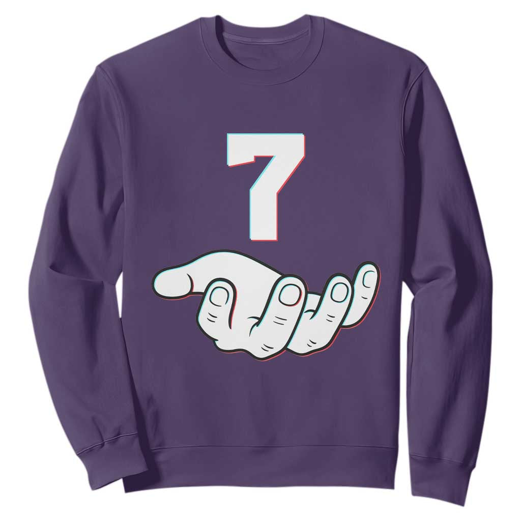 Number 7 Sweatshirt Matching 67 Meme Costume 7th Birthday 7 Years TS10 Purple Print Your Wear