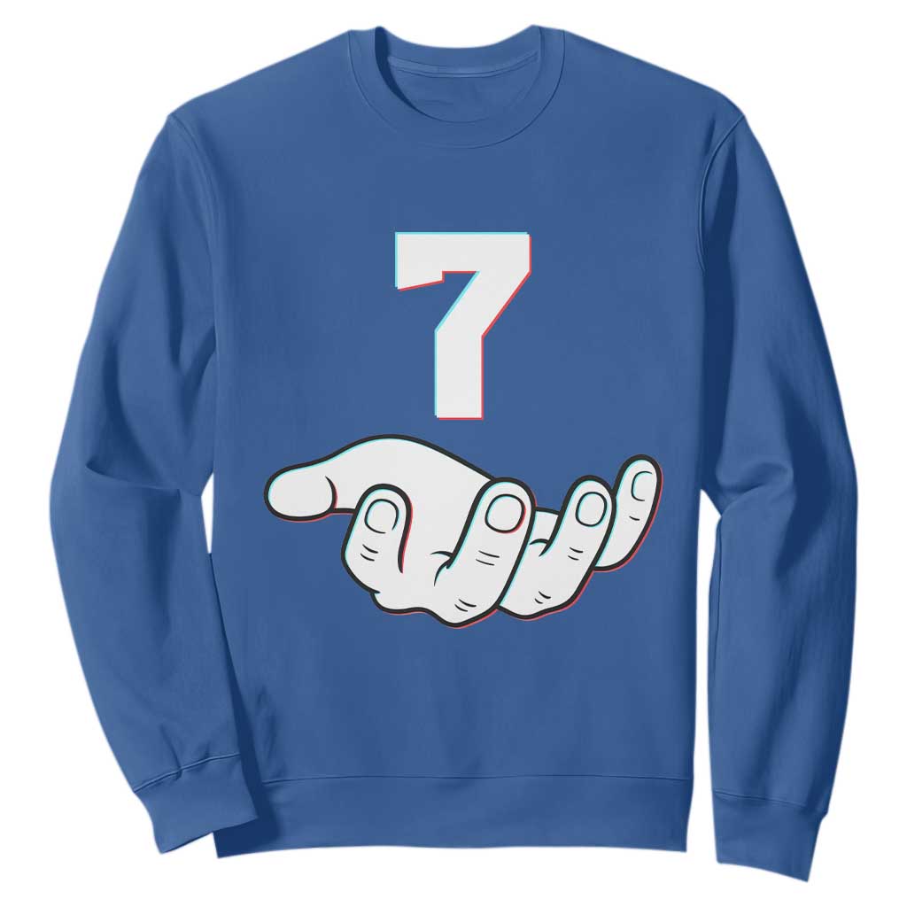 Number 7 Sweatshirt Matching 67 Meme Costume 7th Birthday 7 Years TS10 Royal Blue Print Your Wear
