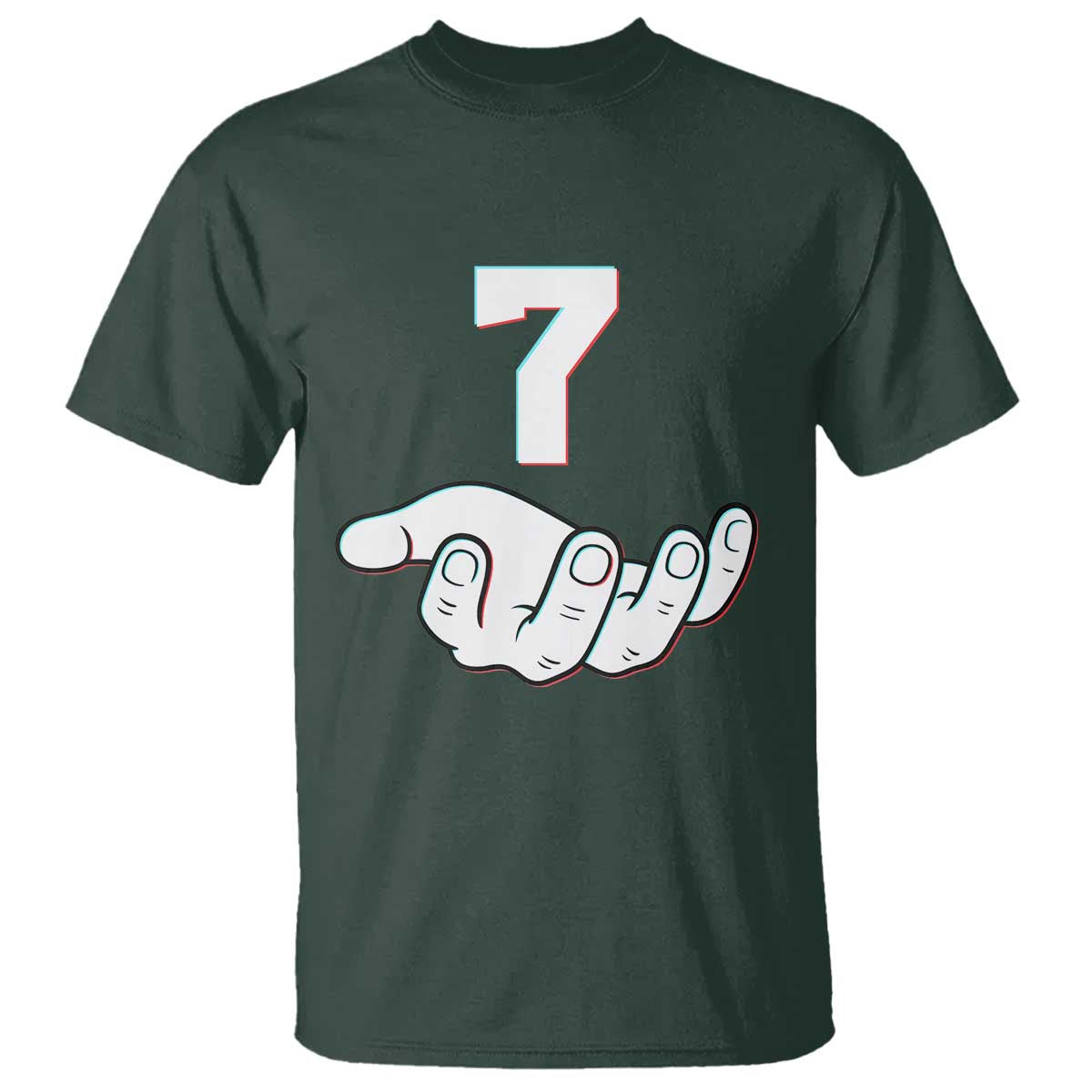Number 7 T Shirt Matching 67 Meme Costume 7th Birthday 7 Years TS10 Dark Forest Green Print Your Wear