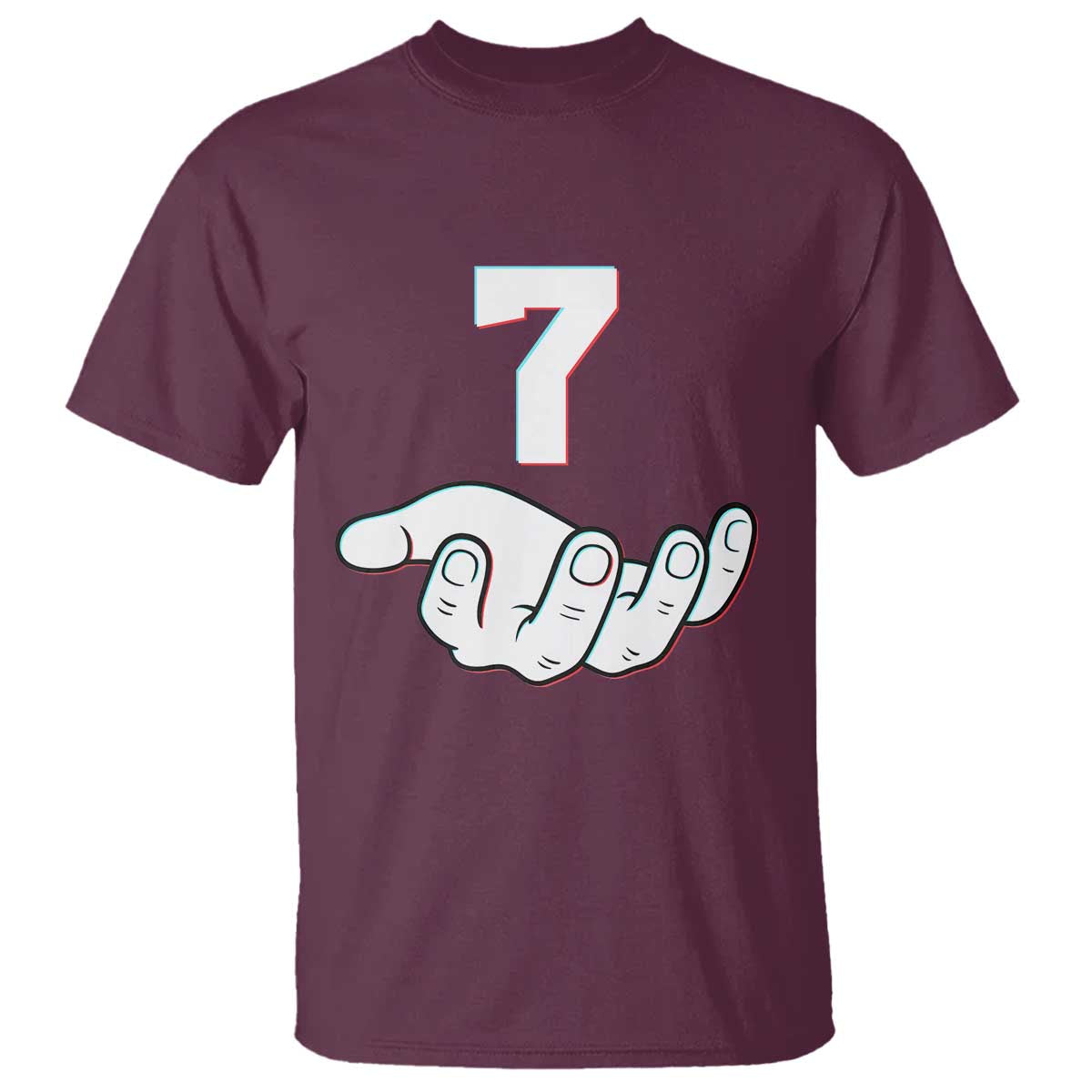 Number 7 T Shirt Matching 67 Meme Costume 7th Birthday 7 Years TS10 Maroon Print Your Wear
