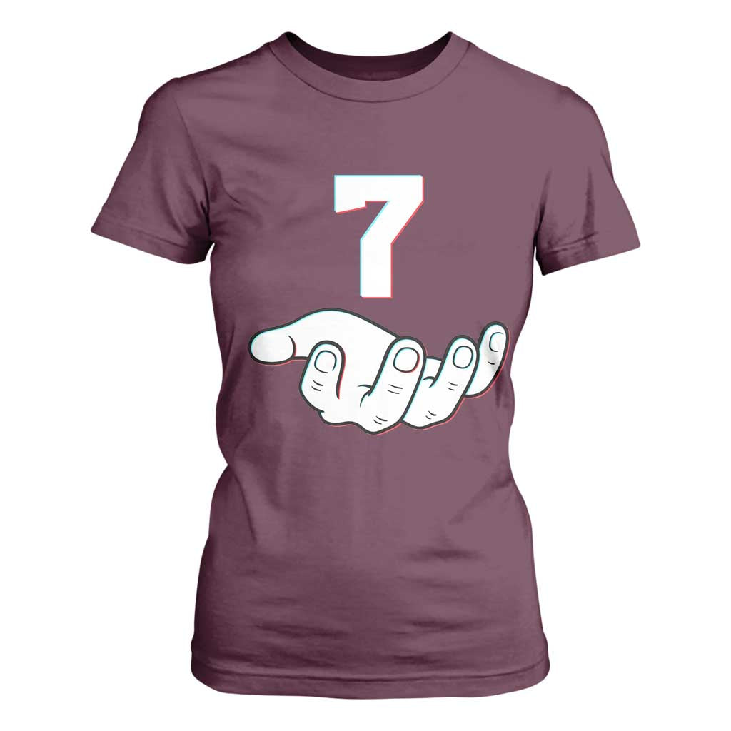 Number 7 T Shirt For Women Matching 67 Meme Costume 7th Birthday 7 Years TS10 Maroon Print Your Wear