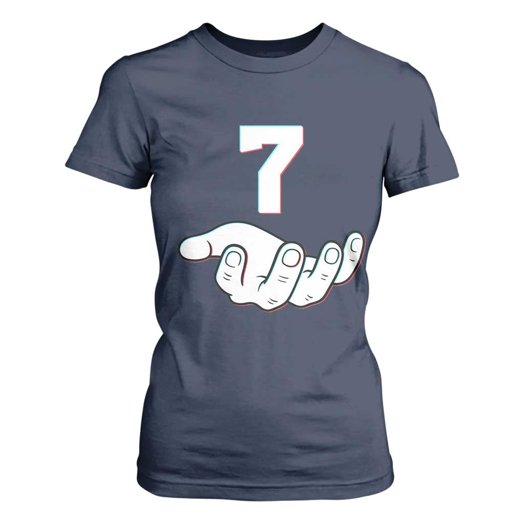 Number 7 T Shirt For Women Matching 67 Meme Costume 7th Birthday 7 Years TS10 Navy Print Your Wear