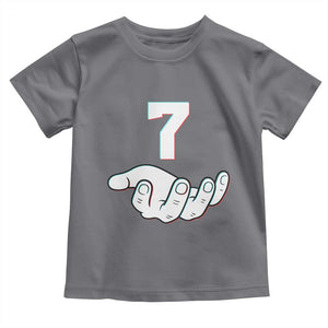 Number 7 Toddler T Shirt Matching 67 Meme Costume 7th Birthday 7 Years TS10 Charcoal Print Your Wear