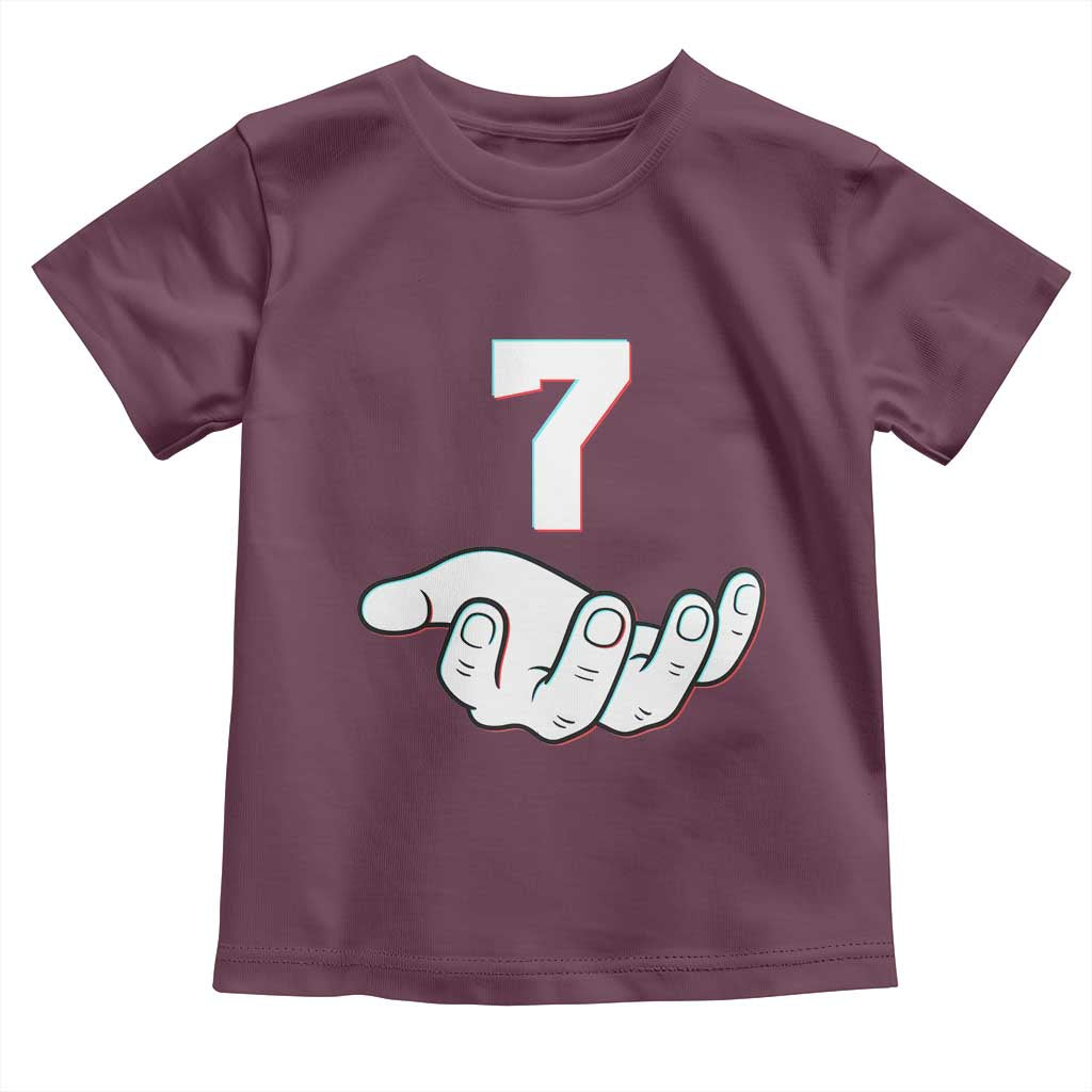 Number 7 Toddler T Shirt Matching 67 Meme Costume 7th Birthday 7 Years TS10 Maroon Print Your Wear