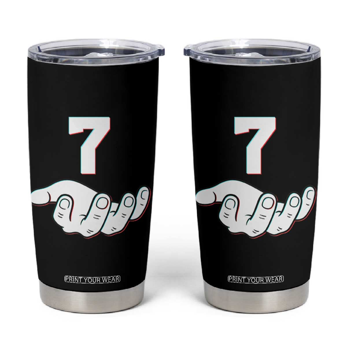 Number 7 Tumbler Cup Matching 67 Meme Costume 7th Birthday 7 Years TS10 Black Print Your Wear