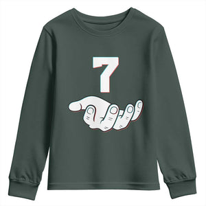 Number 7 Youth Sweatshirt Matching 67 Meme Costume 7th Birthday 7 Years TS10 Dark Forest Green Print Your Wear