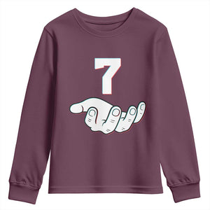 Number 7 Youth Sweatshirt Matching 67 Meme Costume 7th Birthday 7 Years TS10 Maroon Print Your Wear