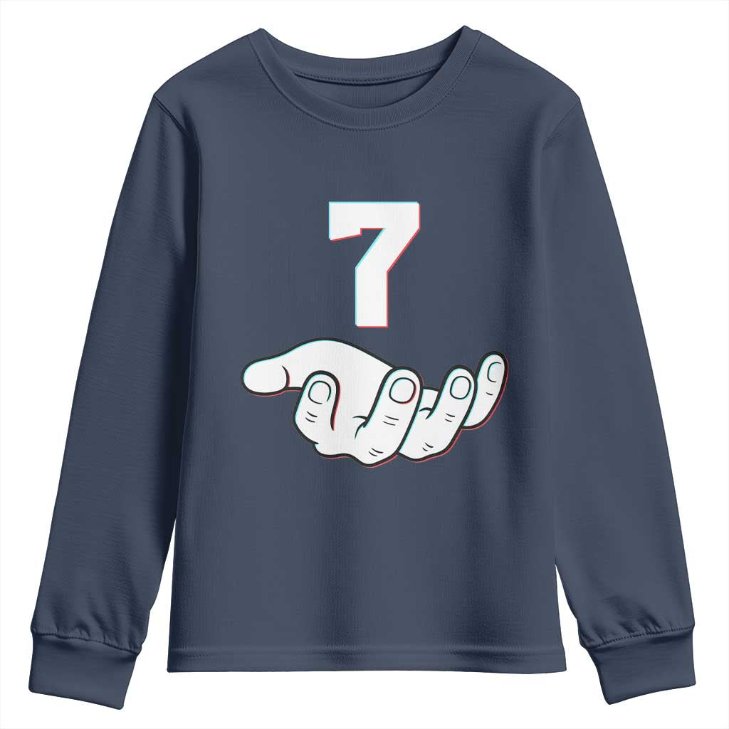 Number 7 Youth Sweatshirt Matching 67 Meme Costume 7th Birthday 7 Years TS10 Navy Print Your Wear