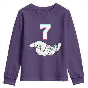 Number 7 Youth Sweatshirt Matching 67 Meme Costume 7th Birthday 7 Years TS10 Purple Print Your Wear