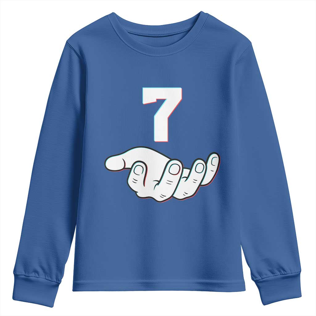 Number 7 Youth Sweatshirt Matching 67 Meme Costume 7th Birthday 7 Years TS10 Royal Blue Print Your Wear