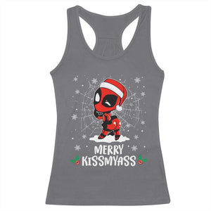 Funny Christmas Racerback Tank Top Merry Kissmyass Cute Spider-Women Santa Sarcastic Xmas TS10 Charcoal Print Your Wear