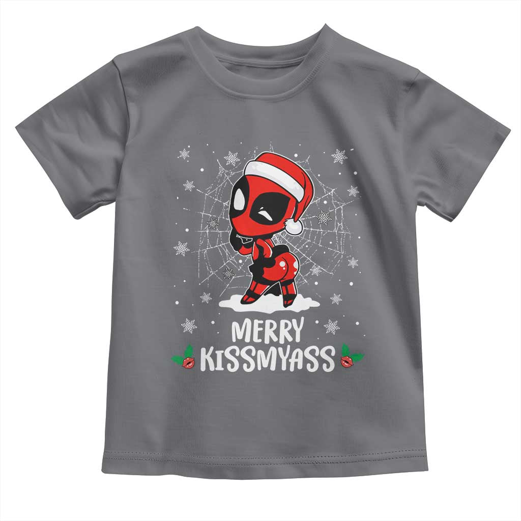 Funny Christmas Toddler T Shirt Merry Kissmyass Cute Spider-Women Santa Sarcastic Xmas TS10 Charcoal Print Your Wear