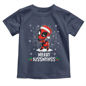 Funny Christmas Toddler T Shirt Merry Kissmyass Cute Spider-Women Santa Sarcastic Xmas TS10 Navy Print Your Wear