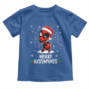 Funny Christmas Toddler T Shirt Merry Kissmyass Cute Spider-Women Santa Sarcastic Xmas TS10 Royal Blue Print Your Wear