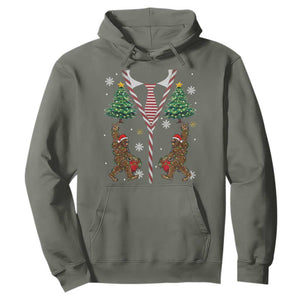 Funny Bigfoot Christmas Hoodie Bigfoot Santa Hat Ugly Xmas Sasquatch Loves TS10 Military Green Print Your Wear