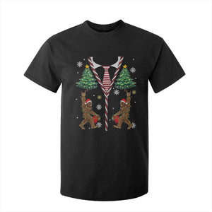 Funny Bigfoot Christmas T Shirt For Kid Bigfoot Santa Hat Ugly Xmas Sasquatch Loves TS10 Black Print Your Wear