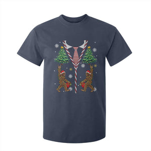 Funny Bigfoot Christmas T Shirt For Kid Bigfoot Santa Hat Ugly Xmas Sasquatch Loves TS10 Navy Print Your Wear